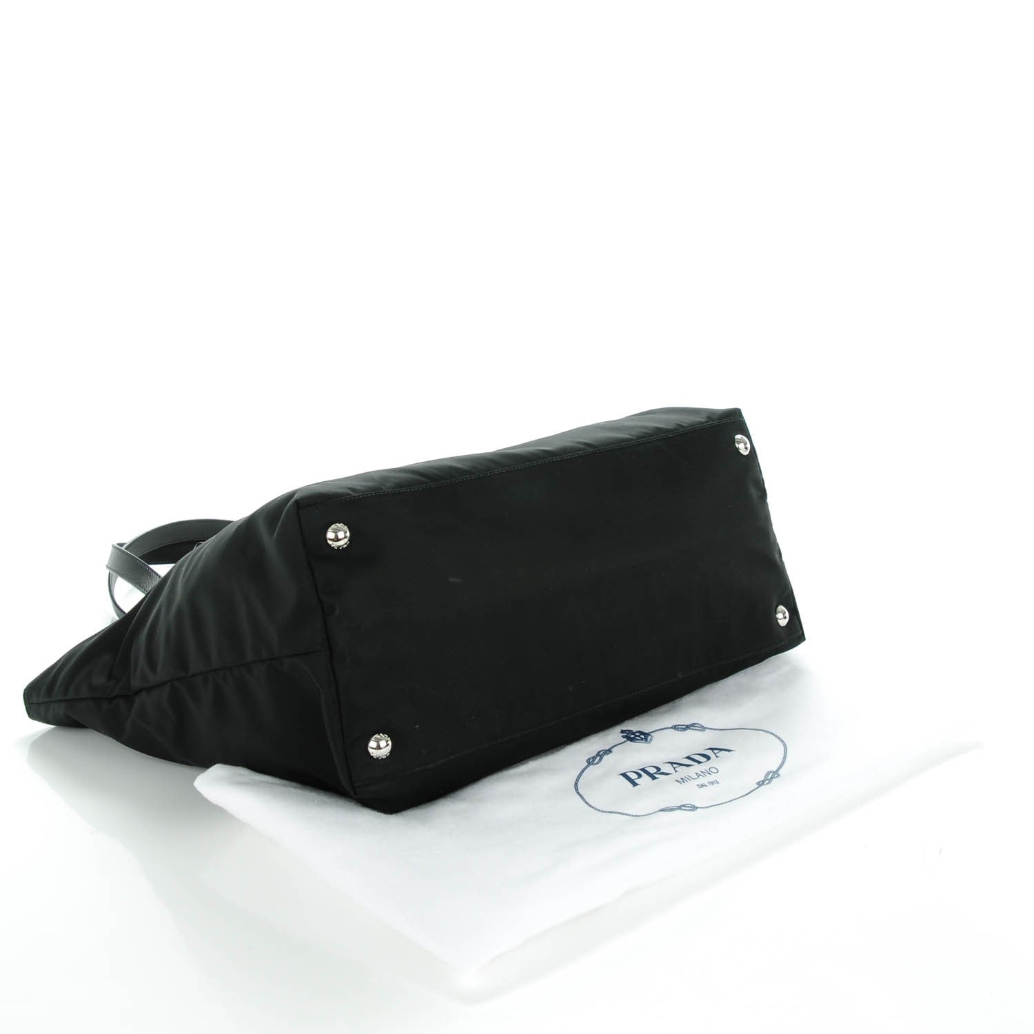 Prada Saffiano Tessuto Nylon Tote Nero Black 4 of 8