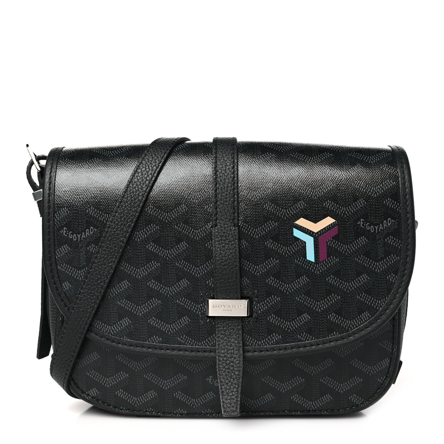 Goyardine Belvedere III PM Messenger Bag Jet Black