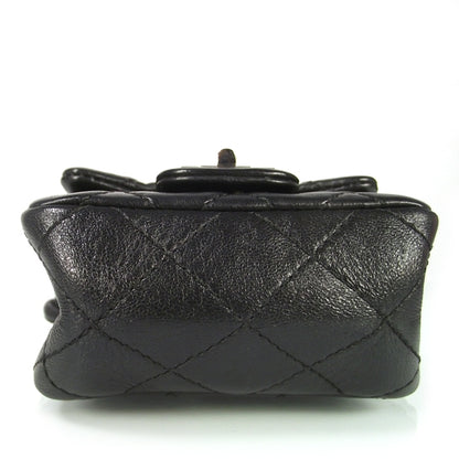 Chanel Quilted Leather 2.55 Ankle Wrist Bag Black 4 of 7