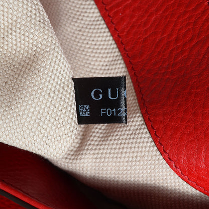 Gucci Pebbled Calfskin Large Soho Shoulder Bag Red 5 of 9