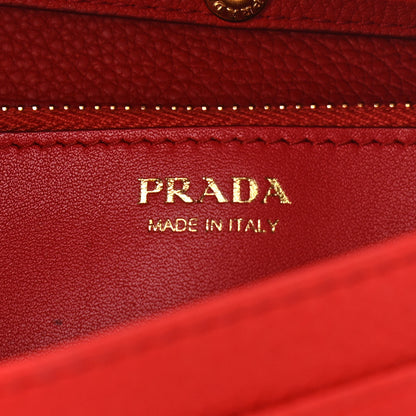 Prada Vitello Grain Metal Oro Chain Wallet Lacca 6 of 11