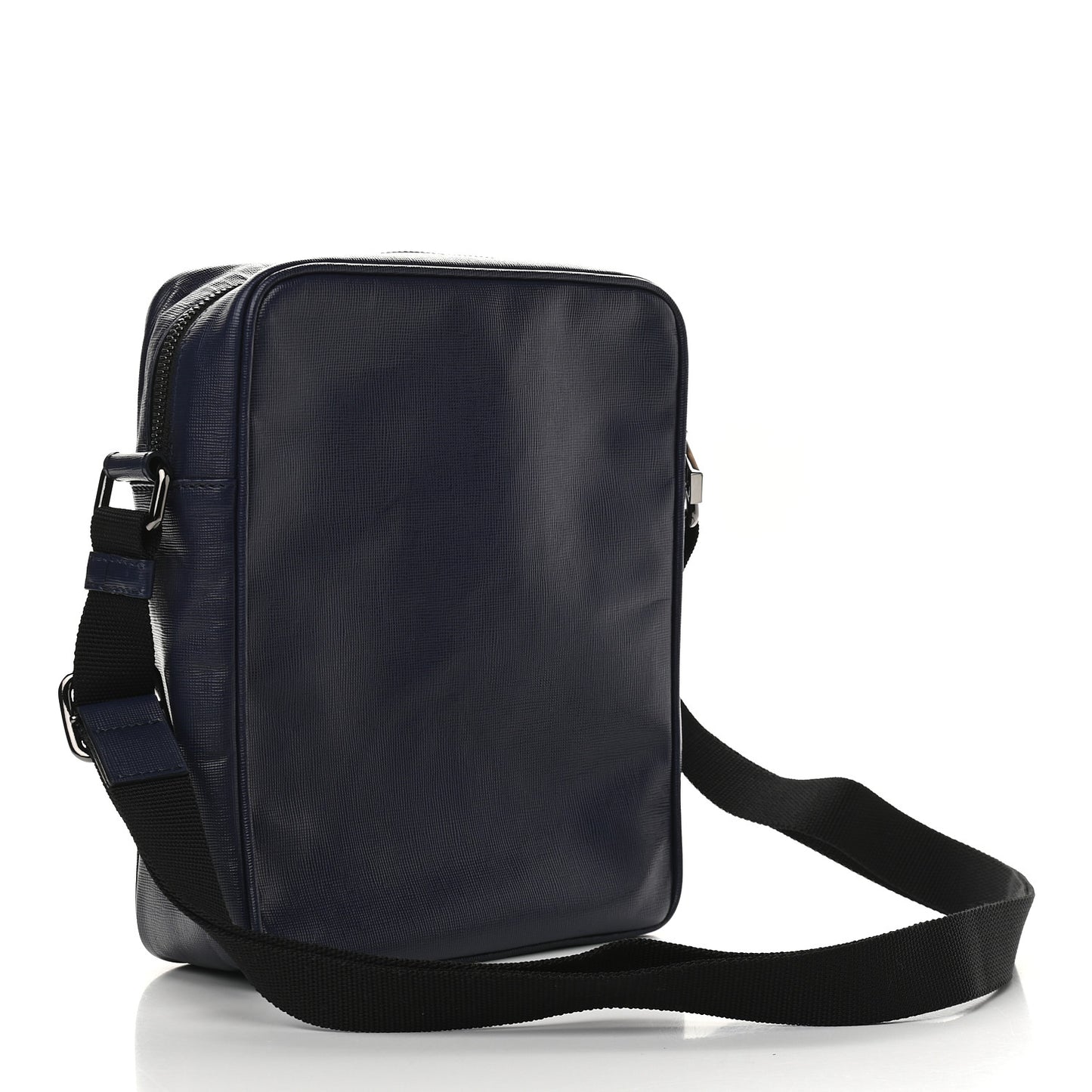 Grained Calfskin Mens Messenger Bag Blue