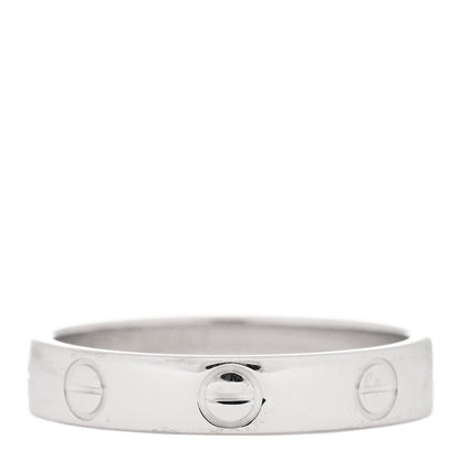 Cartier 18K White Gold 3.5mm LOVE Wedding Band Ring 52 6 3 of 4