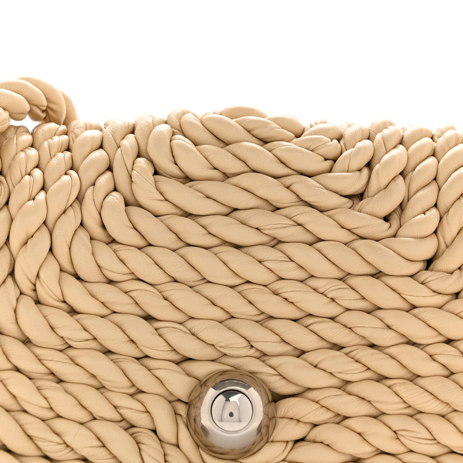 Bottega Veneta Lambskin Torchon Tasseled Twisted Shoulder Bag Porridge 7 of 11