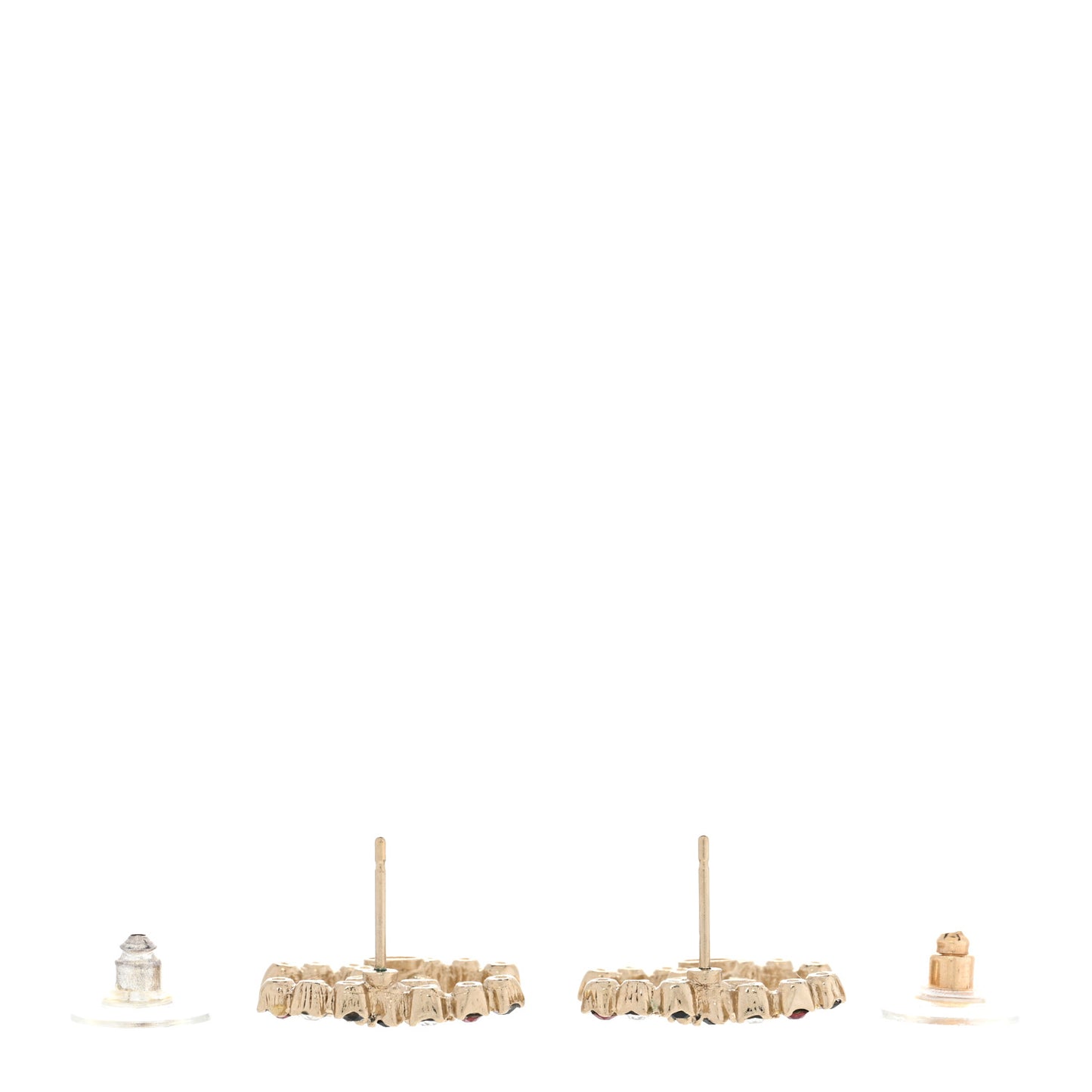 Crystal CC Earrings Gold Black Red