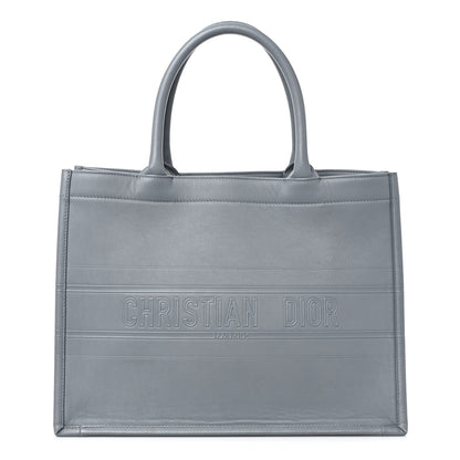 Christian Dior Calfskin Embossed Medium Book Tote Grey 1 of 17