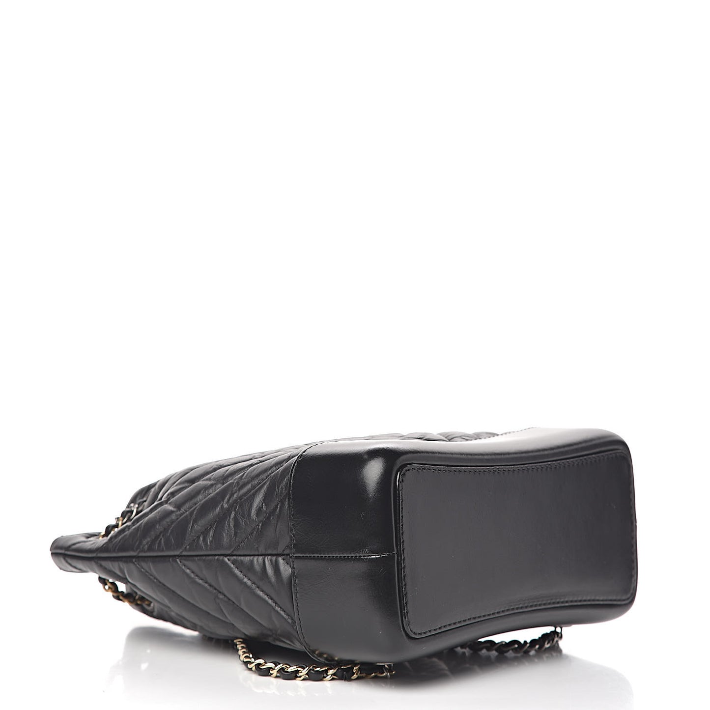 Aged Calfskin Chevron Quilted Small Gabrielle Backpack Black