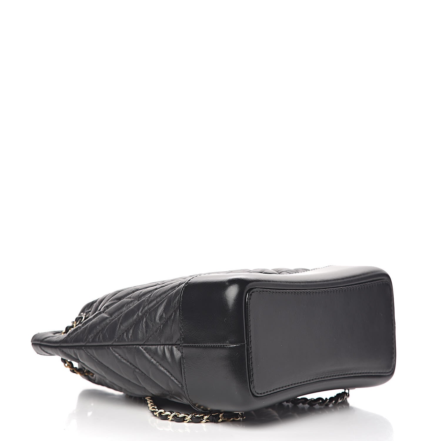 Chanel Aged Calfskin Chevron Quilted Small Gabrielle Backpack Black 4 of 11