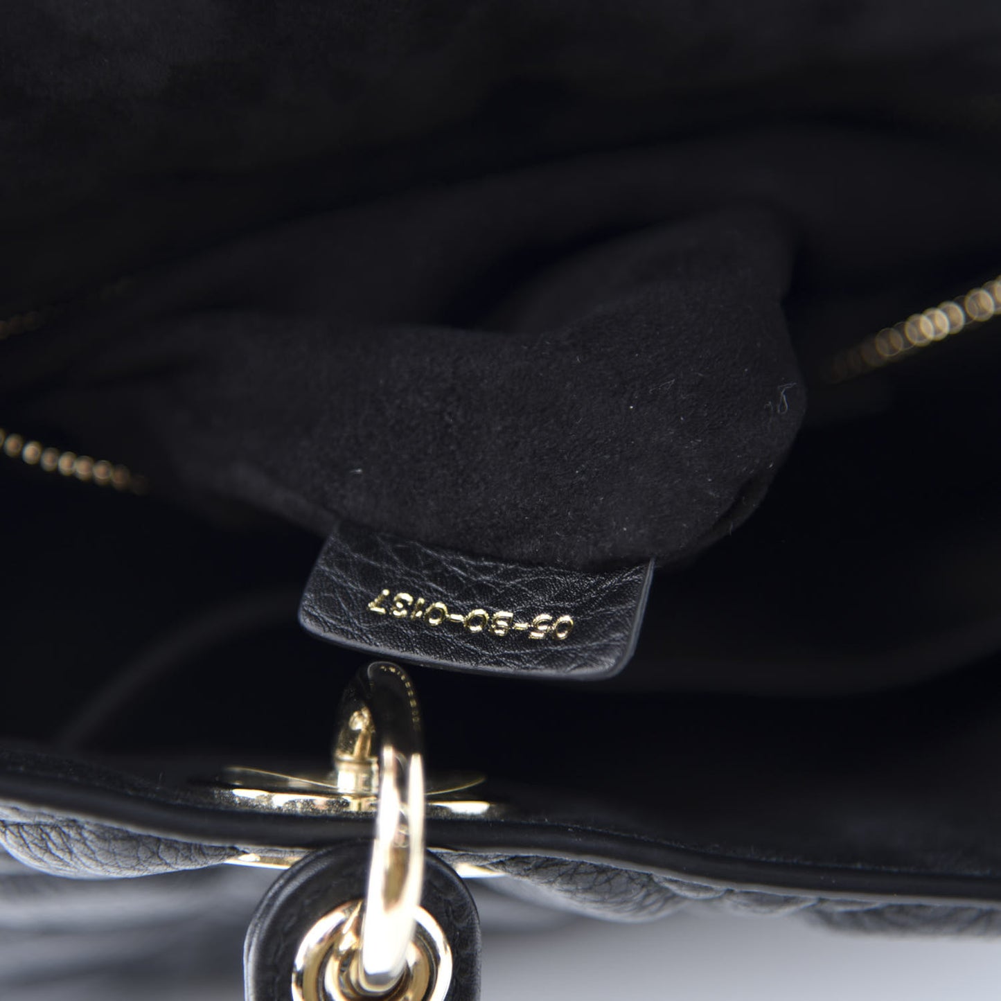 Grained Calfskin Cannage Medium Supple Lady Dior Black
