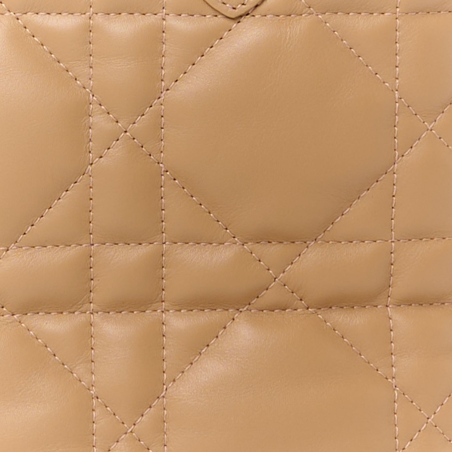 CHRISTIAN DIOR Calfskin Macrocannage Medium Toujours Tan