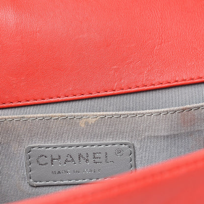 Chanel Calfskin Quilted Double Stitch Medium Boy Flap Red 13 of 21