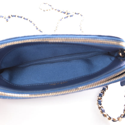 Chanel Iridescent Caviar Quilted Clutch With Chain Dark Blue 7 of 13