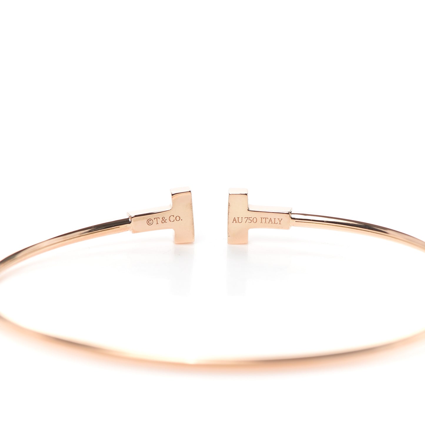18K Rose Gold Narrow T Wire Bracelet