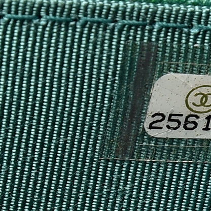 Chanel Metallic Caviar Quilted Card Holder Green 8 of 9