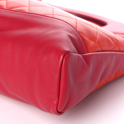 Chanel Aged Calfskin Quilted Large 31 Shopping Bag Coral Red 10 of 10