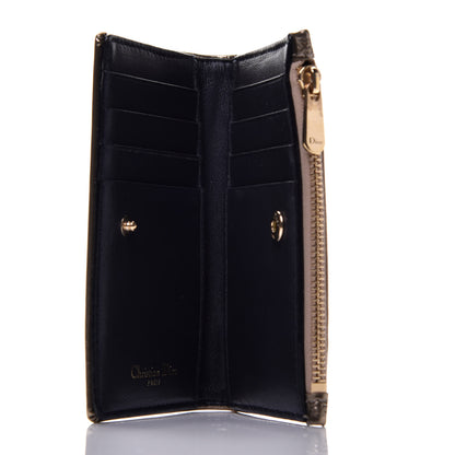 Christian Dior Metallic Patent Micro-Cannage Diorama Medium Wallet Champagne 5 of 9