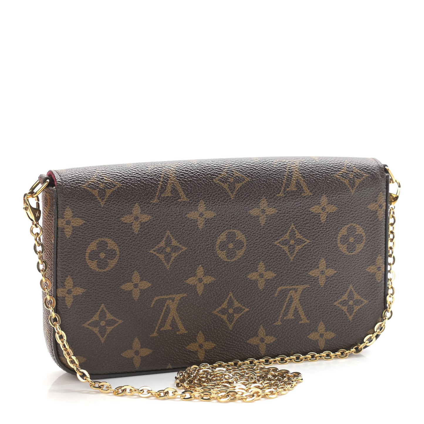 Monogram Pochette Felicie Chain Wallet Fuchsia