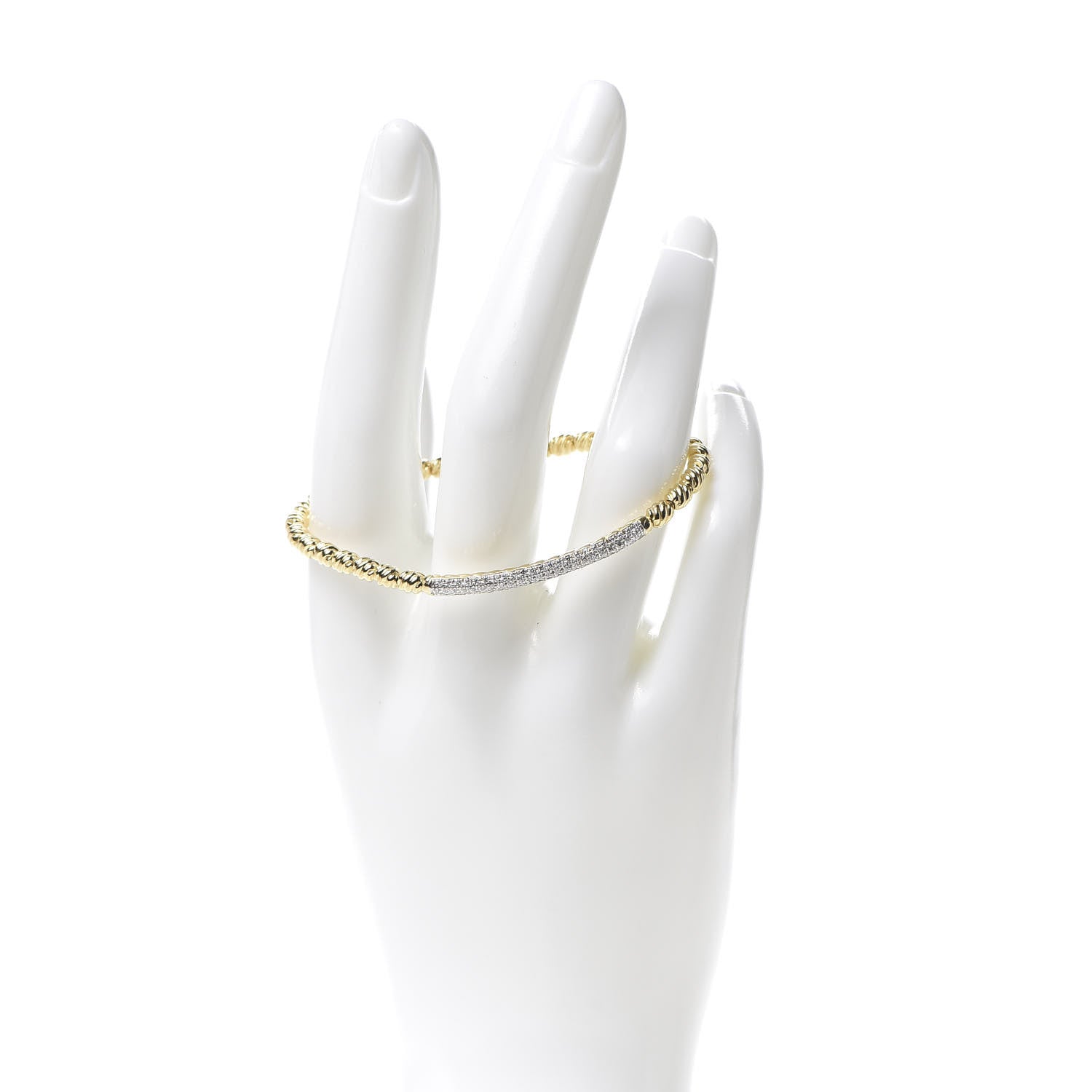 David Yurman 18K Yellow Gold Diamond Petite Pave Flex Bracelet 2 of 4