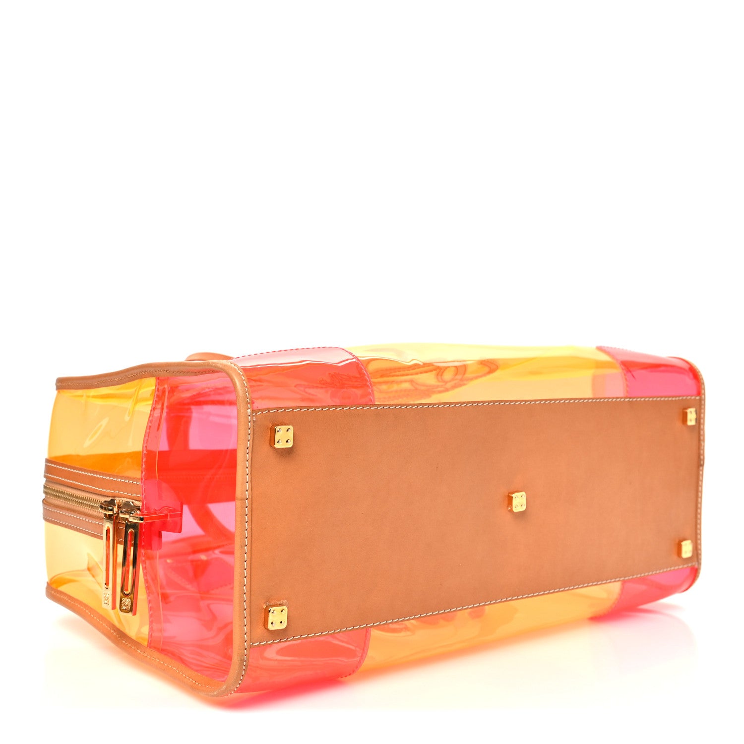LOWEWE アマソナ36 クリアバッグ PVC オレンジピンク Loewe PVC Amazona 36 Orange Yellow Multicolor 1845205 – FASHIONPHILE