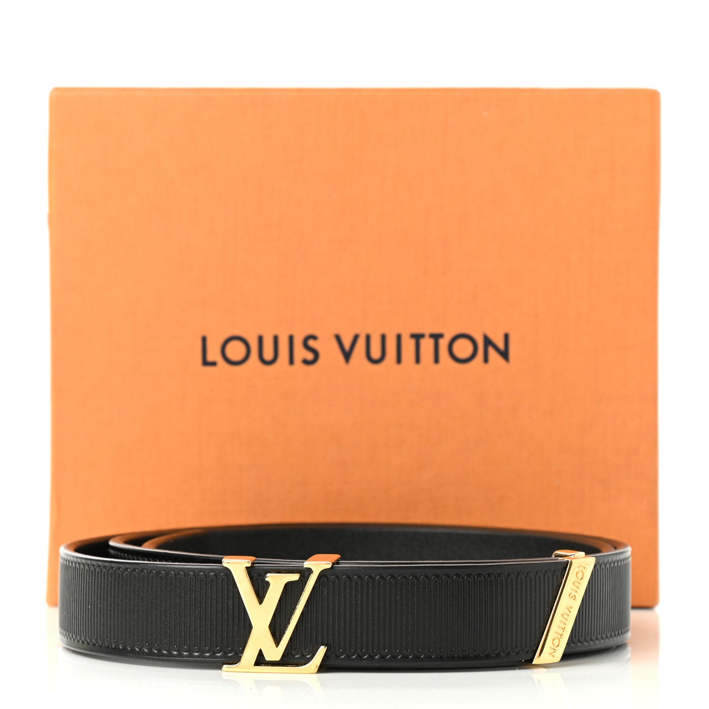Calfskin Embossed 20MM LV Initiales Belt 75 30 Black
