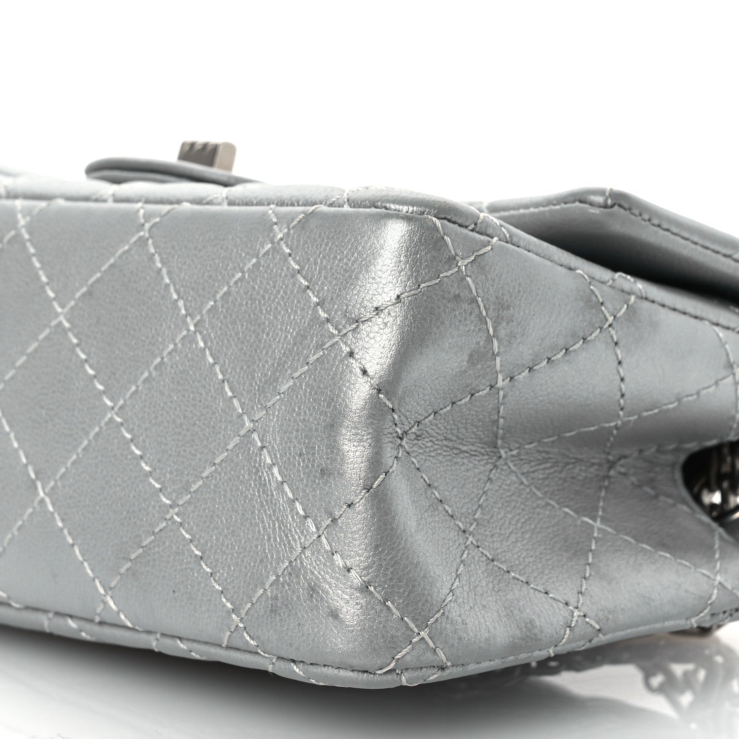 Chanel Metallic Grained Calfskin Quilted 2.55 Reissue Mini Flap Silver 10 of 13