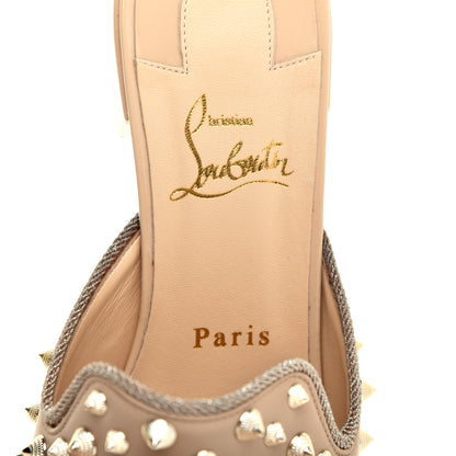 Christian Louboutin Shiny Nappa Spikes Mulaconka 35 Mules 38 Nude 7 of 8