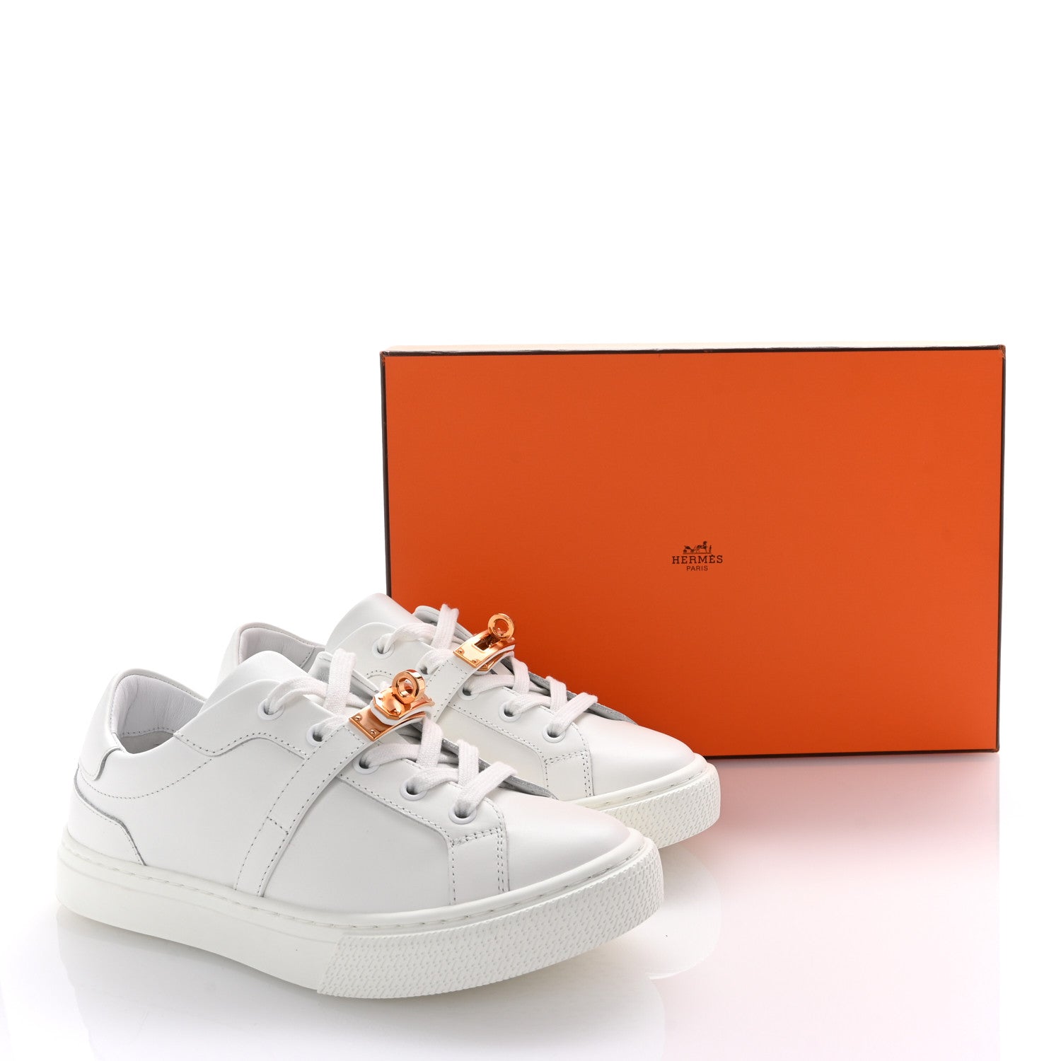 Hermes Calfskin Day Sneakers 35.5 White 10 of 10