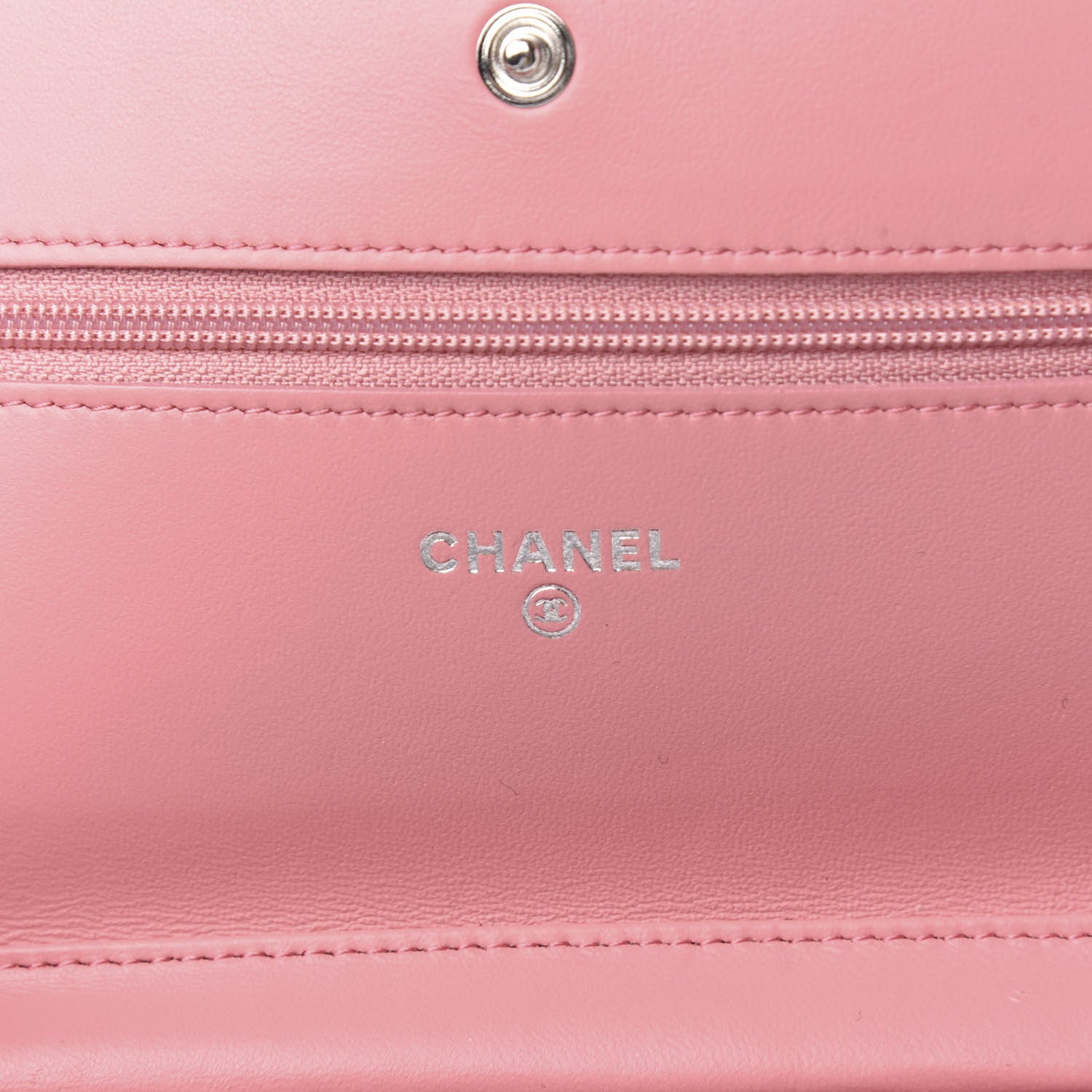 Chanel Lambskin Camellia Embossed Wallet On Chain WOC Pink 6 of 12