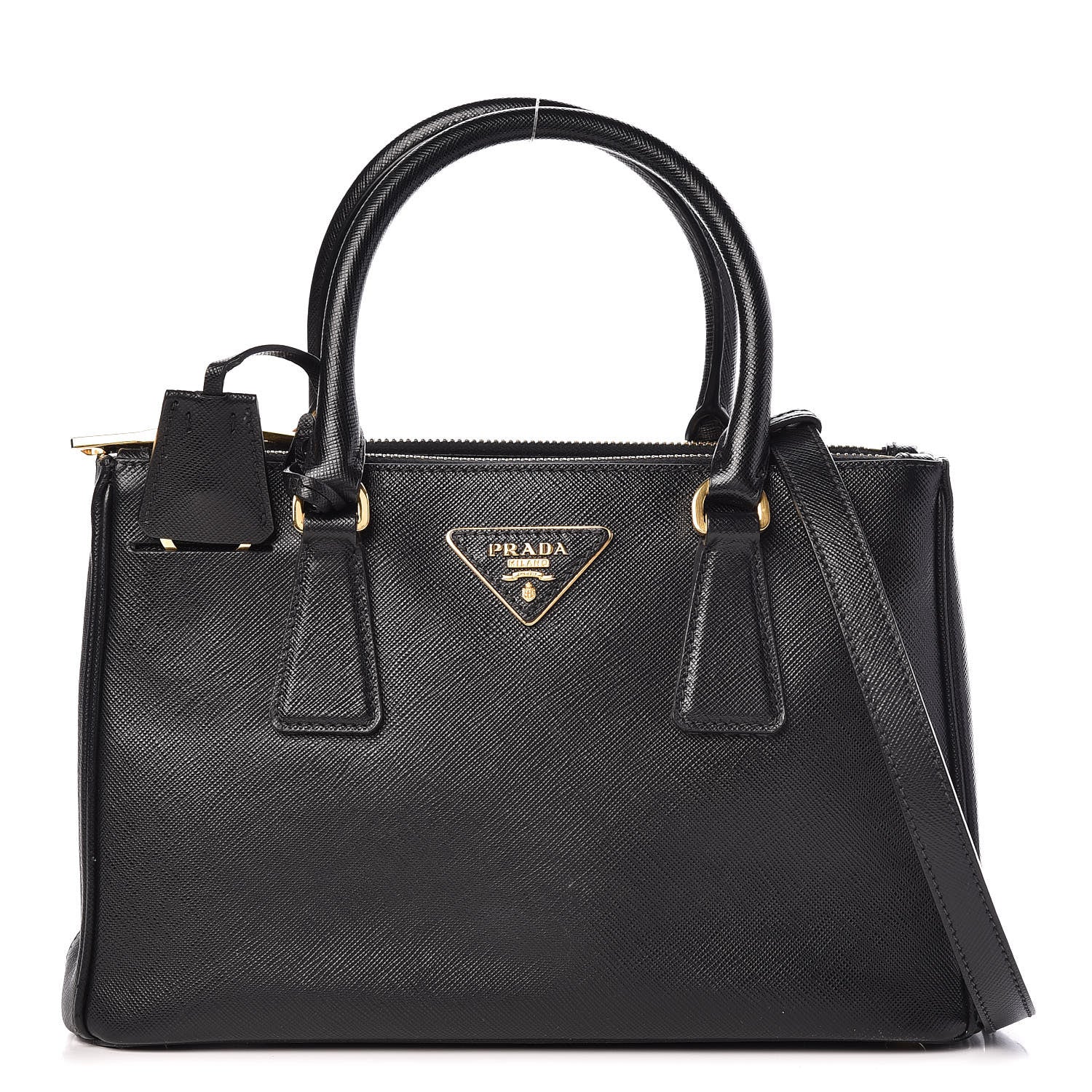 Prada Saffiano Mini Galleria Double Zip Tote Black 1 of 19