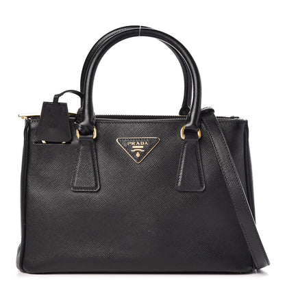 Prada Saffiano Mini Galleria Double Zip Tote Black 1 of 19