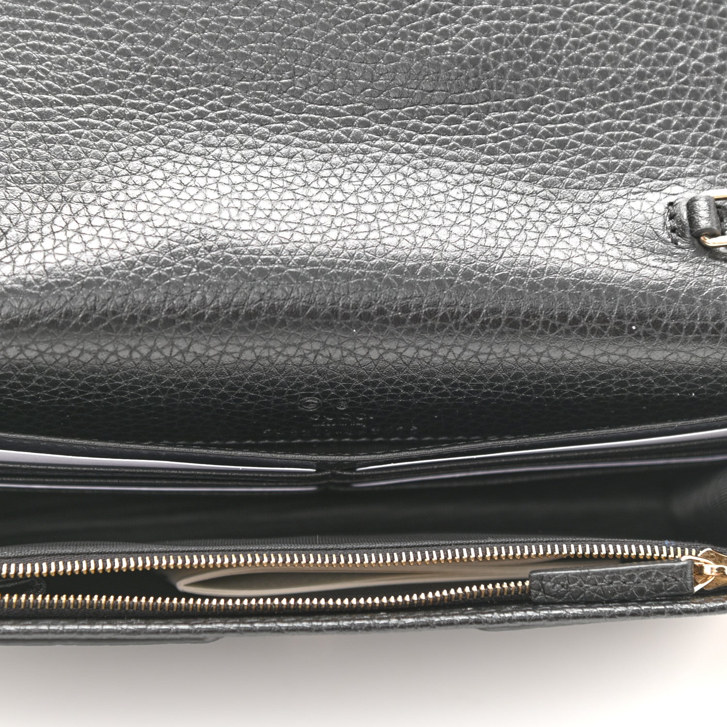 Gucci Pebbled Calfskin Soho Wallet on Chain Black 4 of 9