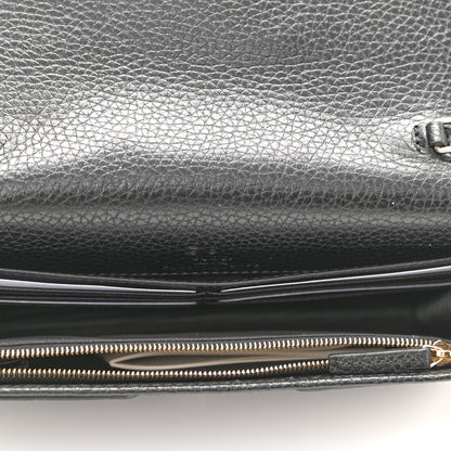 Gucci Pebbled Calfskin Soho Wallet on Chain Black 4 of 9