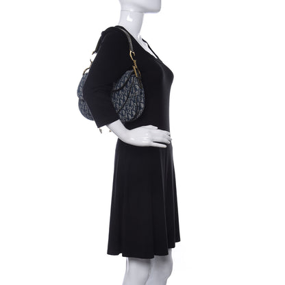 Christian Dior Monogram Double Saddle Bag Navy Blue 2 of 8