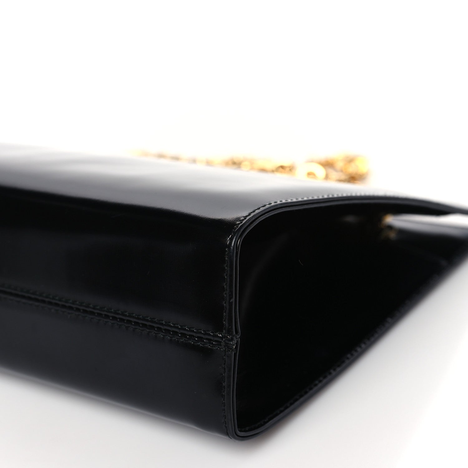 Salvatore Ferragamo Brushed Calfskin Gancini Trifolio Chain Bag Black 8 of 8