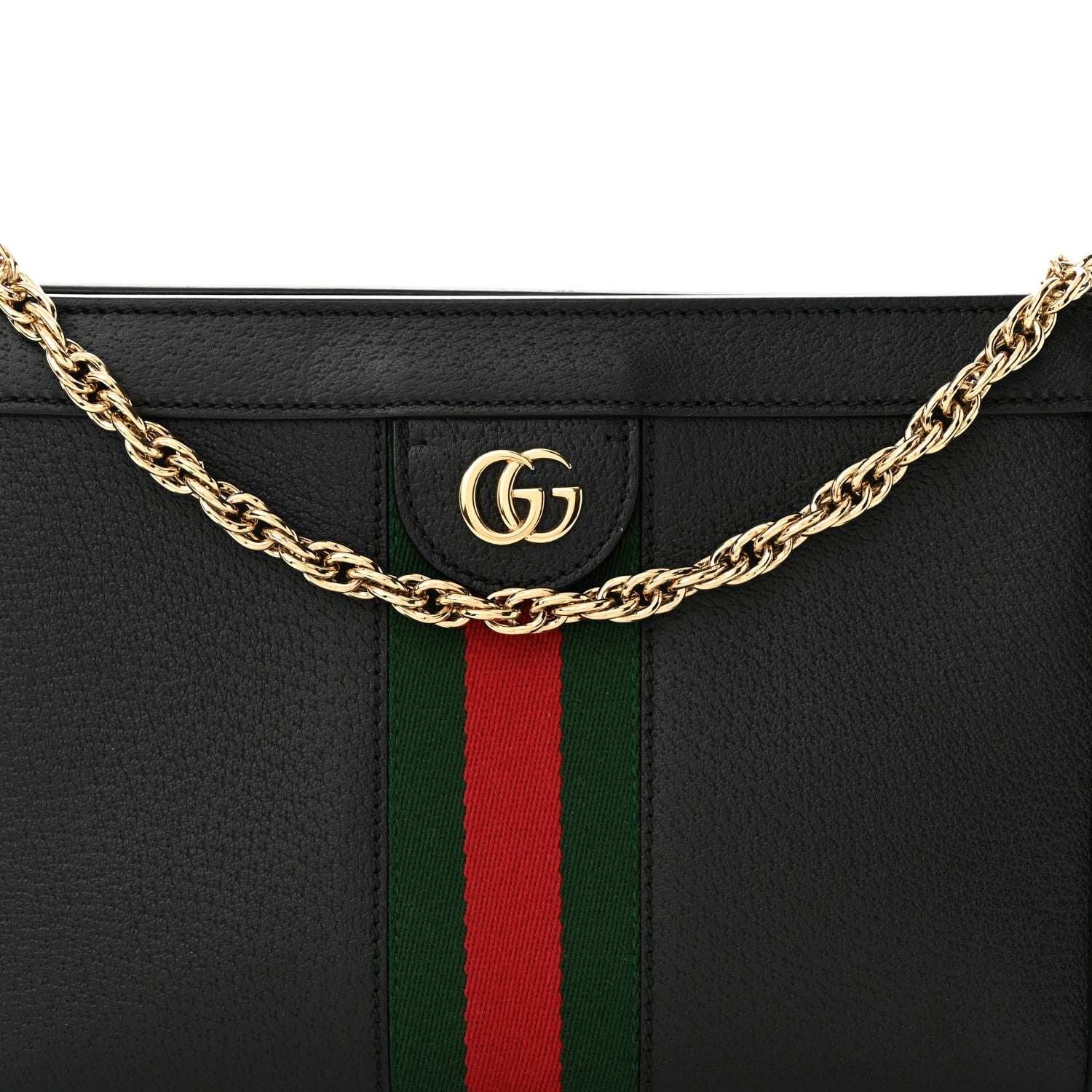 Gucci Calfskin GG Web Small Ophidia Chain Shoulder Bag Black 9 of 11