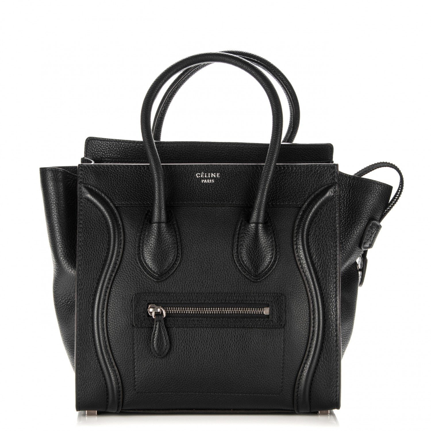 Celine Drummed Calfskin Micro Luggage Black 1 of 7