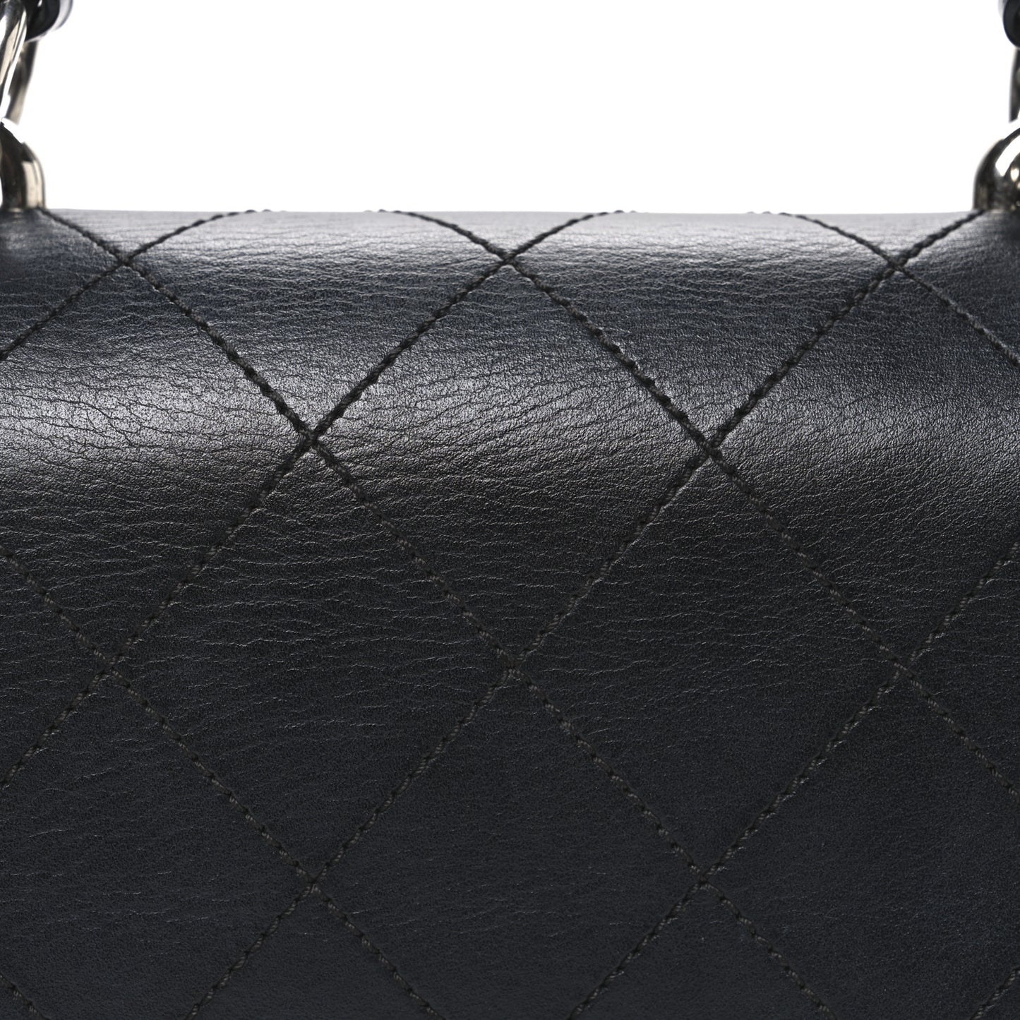 Calfskin Stitched Small Ring My Bag Flap Crossbody Bag Black