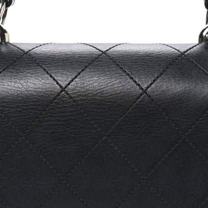 Chanel Calfskin Stitched Small Ring My Bag Flap Crossbody Bag Black 8 of 10