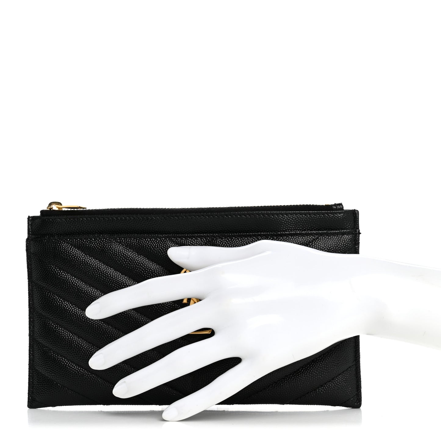 Grain De Poudre Chevron Monogram Bill Pouch Black
