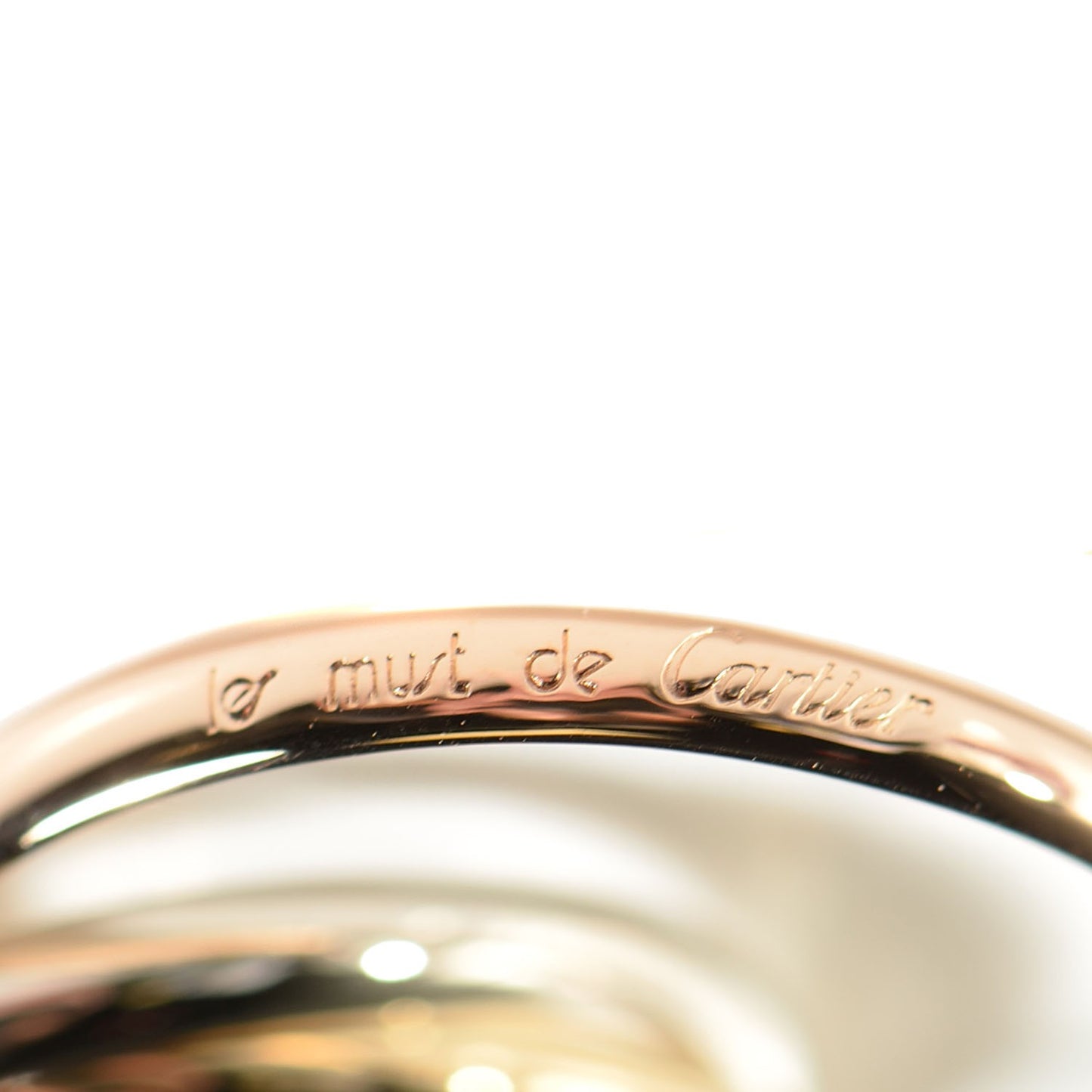 18K Pink Yellow White Gold Small Trinity Ring 48 4.5