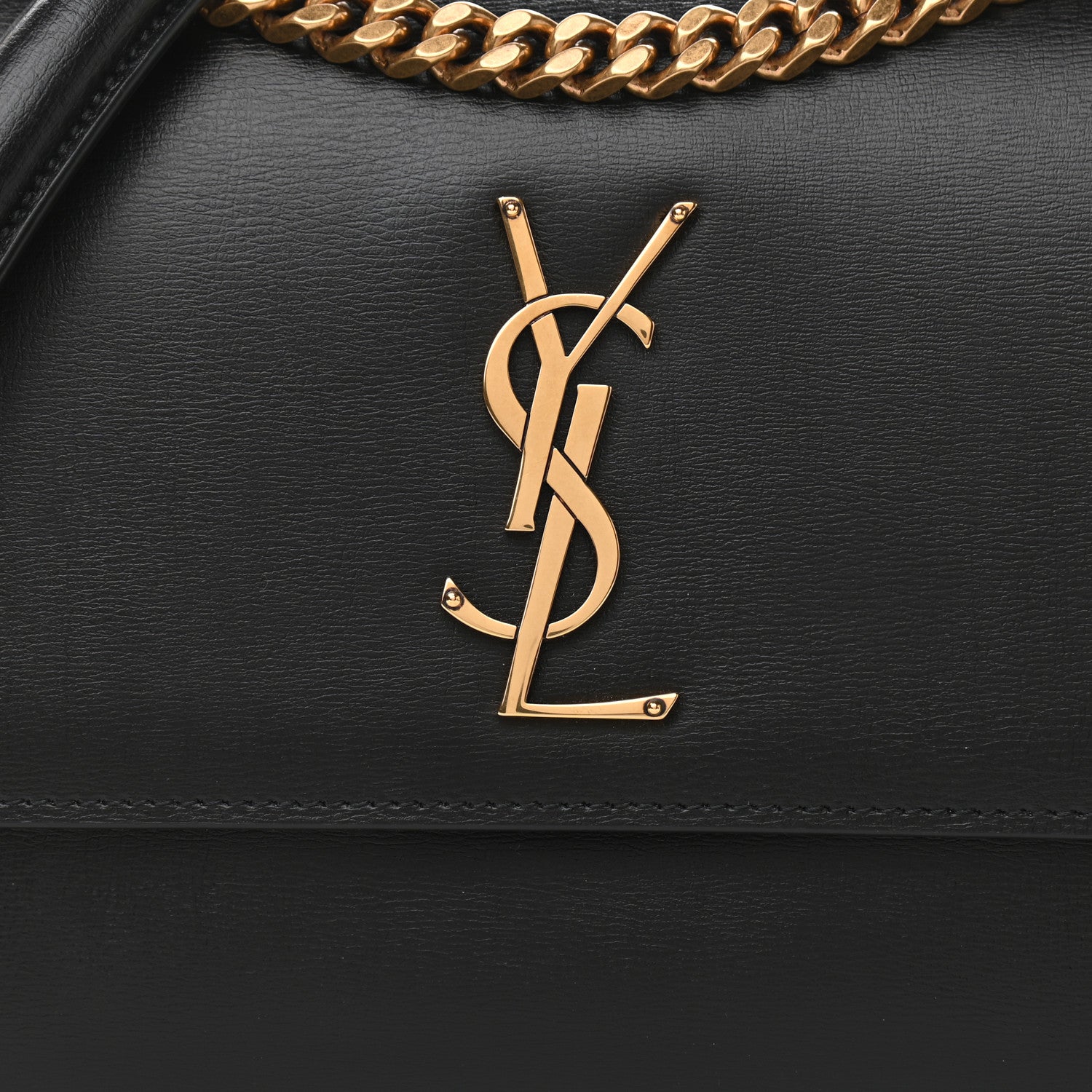 Saint Laurent Calfskin Large Monogram Sunset Black 7 of 10