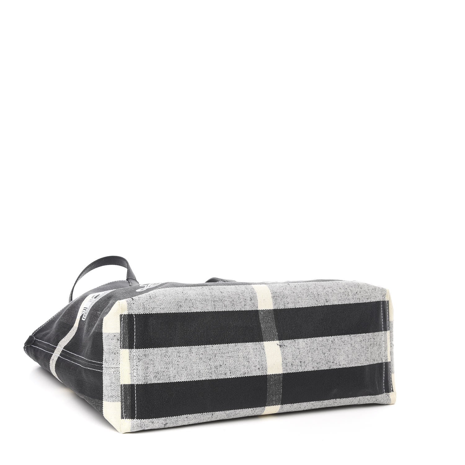 Burberry Coated Canvas Mega Check Medium Doodle Tote Black White 4 of 12