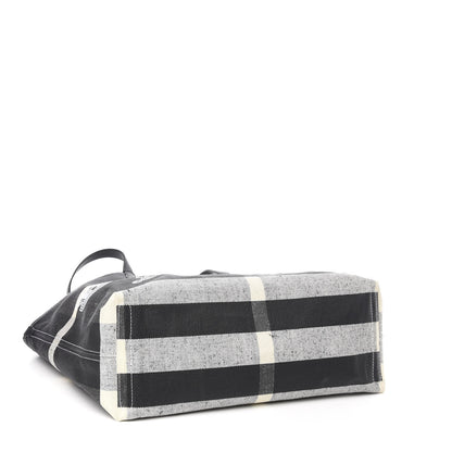 Burberry Coated Canvas Mega Check Medium Doodle Tote Black White 4 of 12