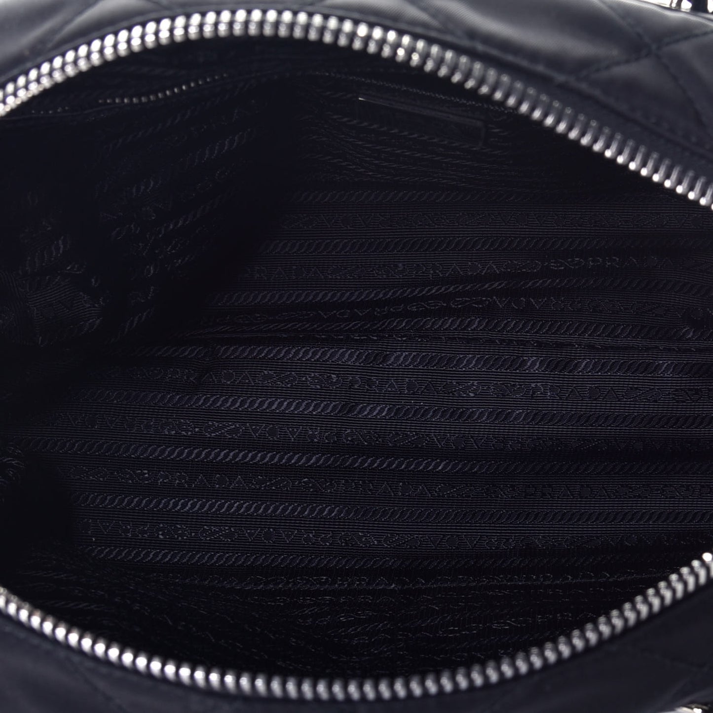 Nylon Tessuto Impuntu Quilted Shoulder Bag Black