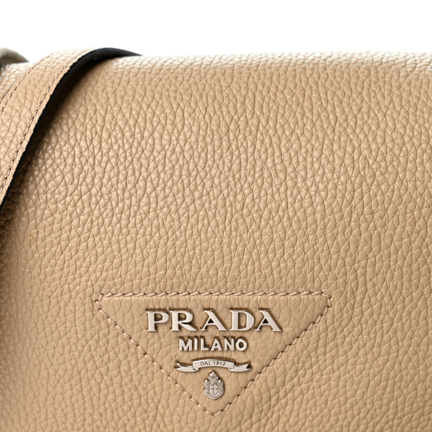Prada Vitello Daino Soft Flap Crossbody Sabbia 8 of 10