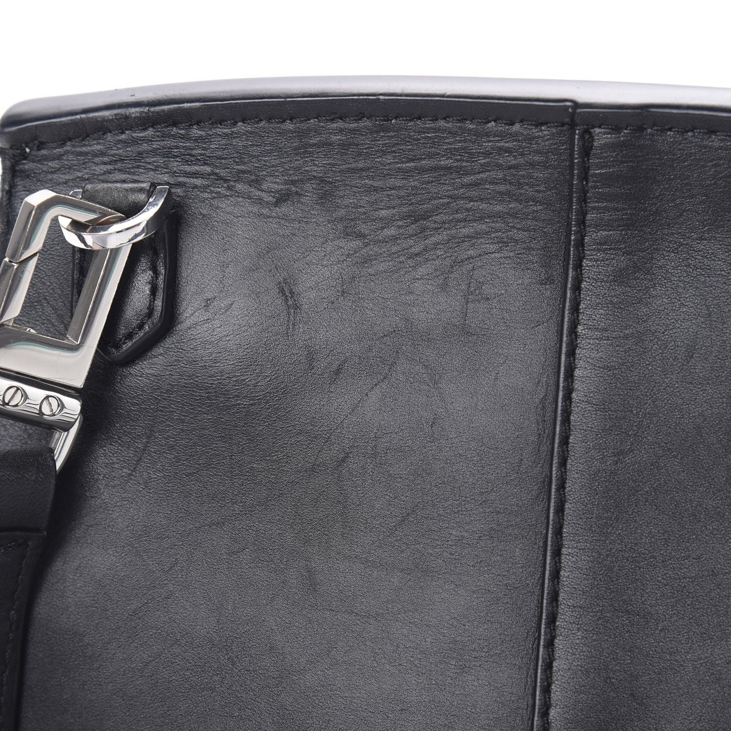 Lambskin Small Eyelets Marion Tote Black Silver Hardware