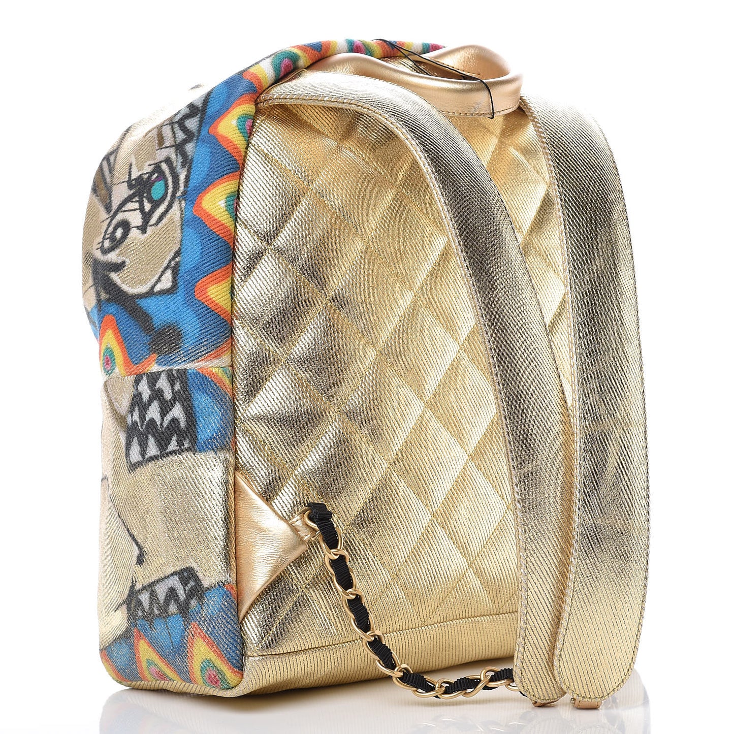 Graffiti Printed Canvas Street Spirit Backpack Multicolor