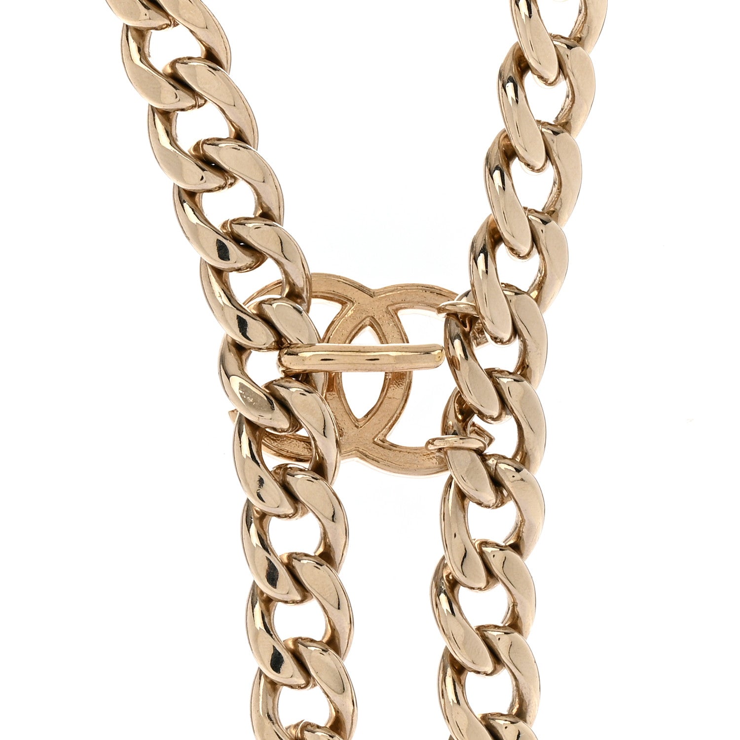 Chanel Metal Strass Pearl Lipstick Necklace Pink Gold 6 of 7