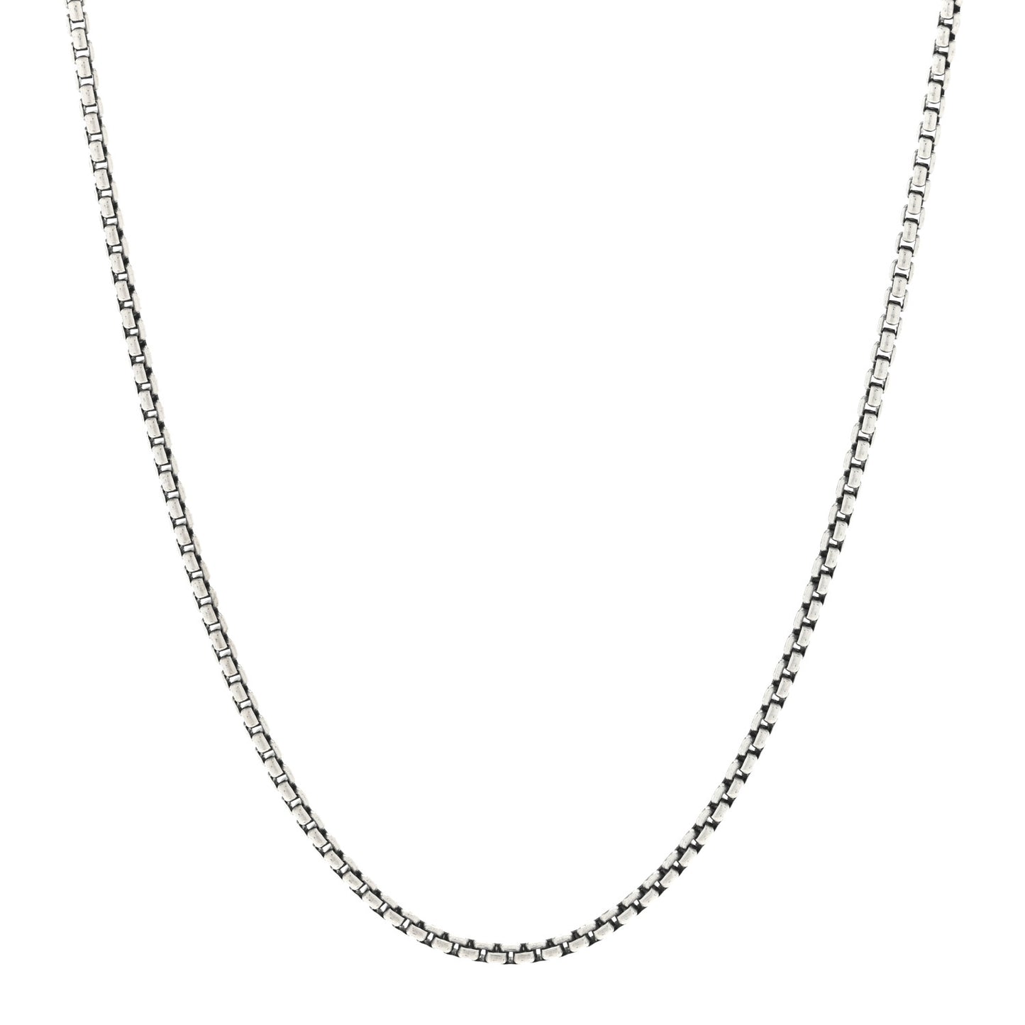Sterling Silver 14K Yellow Gold 2.7mm Small Box Chain Necklace 16"