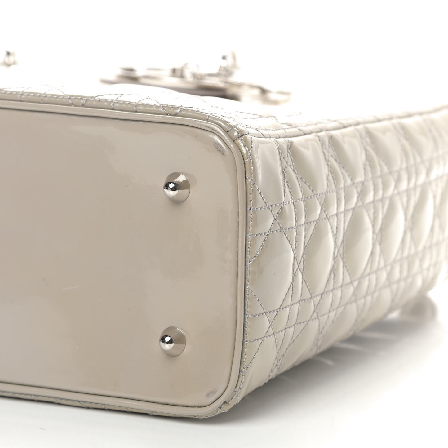 Patent Cannage Extra Large Lady Dior Beige